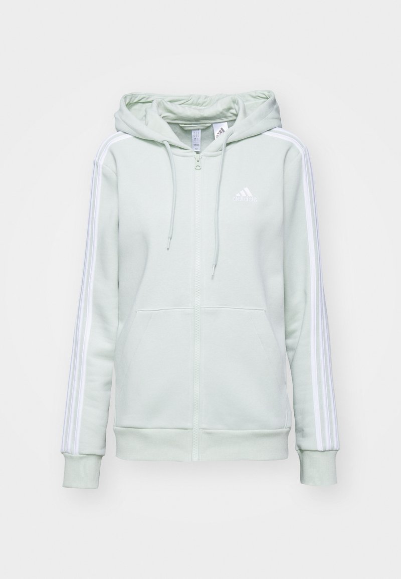 adidas Sportswear adidas Sportswear ESSENTIALS 3 STRIPES FULL ZIP HOODIE - Zip-up sweatshirt - linen green Weihnachtsangebot