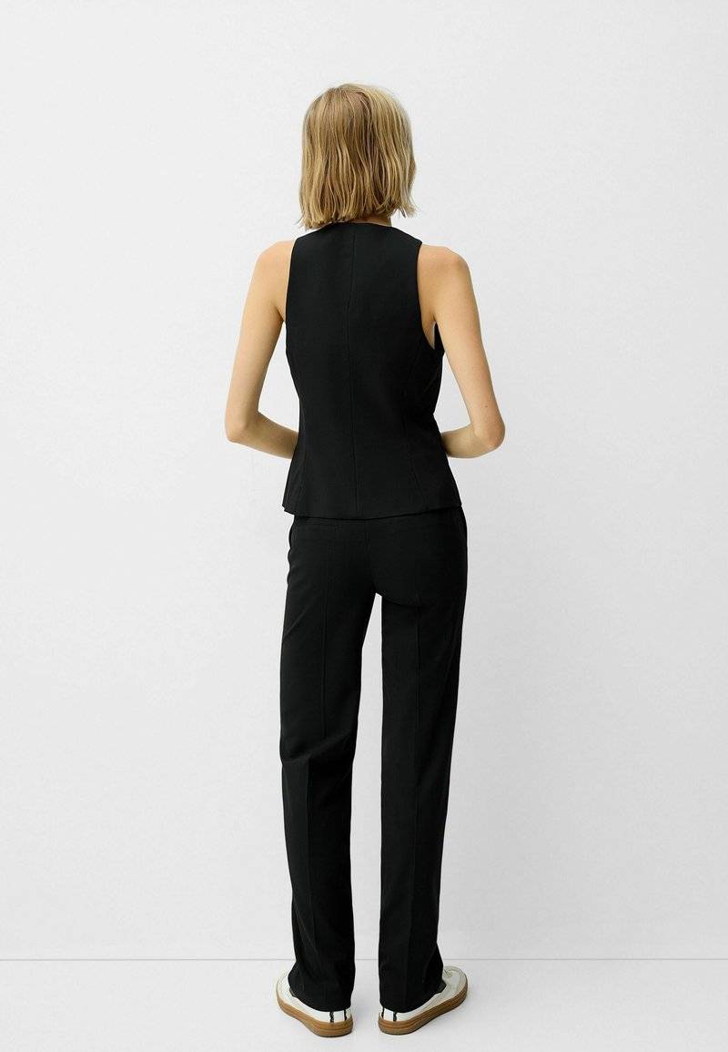 Bershka Bershka STRAIGHT-LEG TAILORED - Trousers - black denim Discount Store für neue Produkte