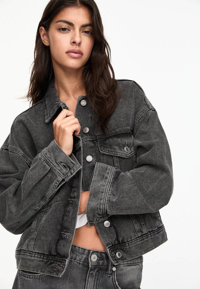 PULL&BEAR PULL&BEAR Denim jacket - grey Im Verkauf