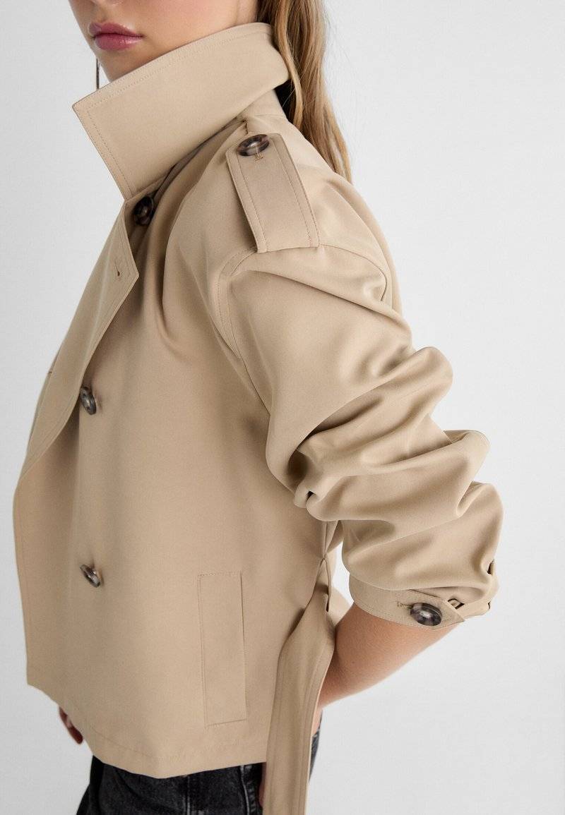 Stradivarius Stradivarius WITH BELT - Summer jacket - beige Flash Sale
