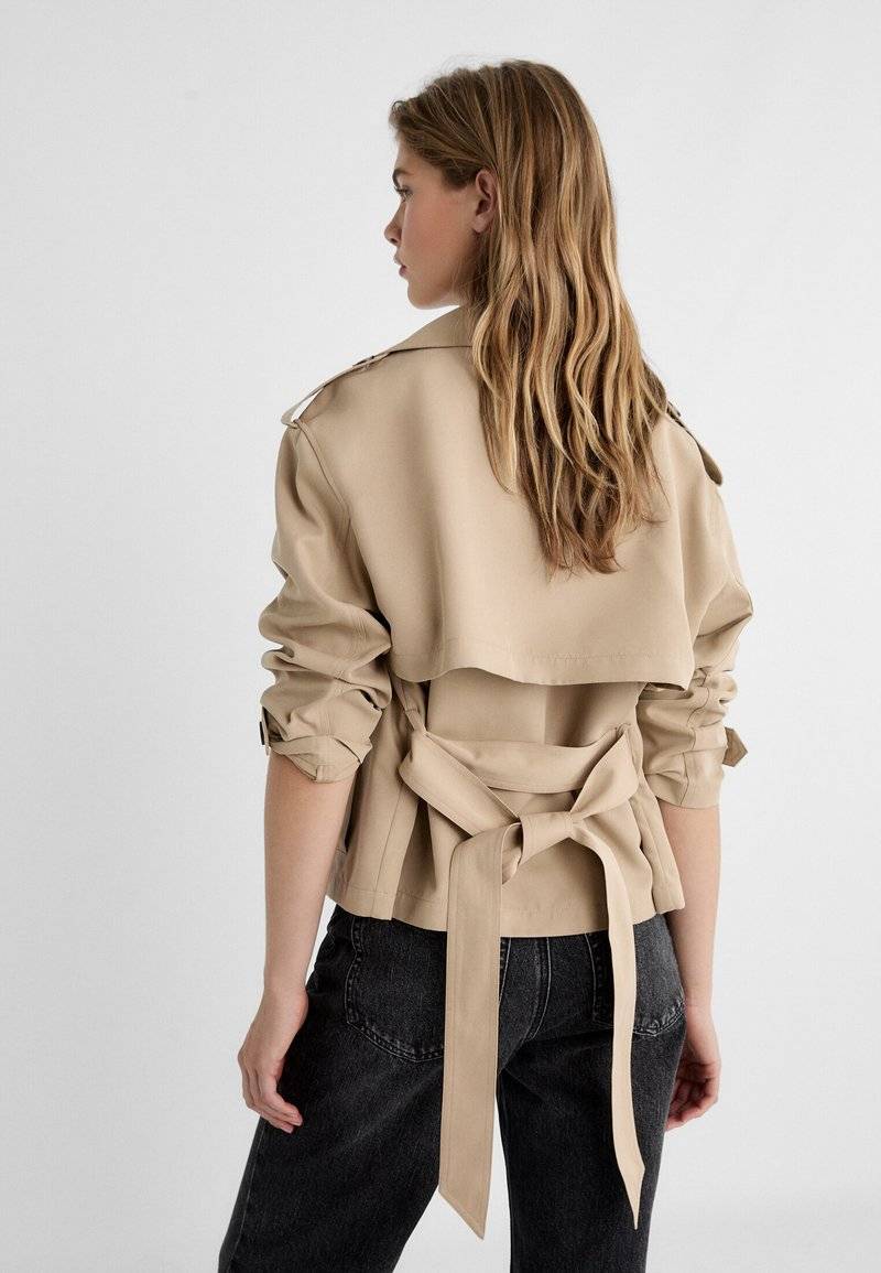 Stradivarius Stradivarius WITH BELT - Summer jacket - beige Flash Sale