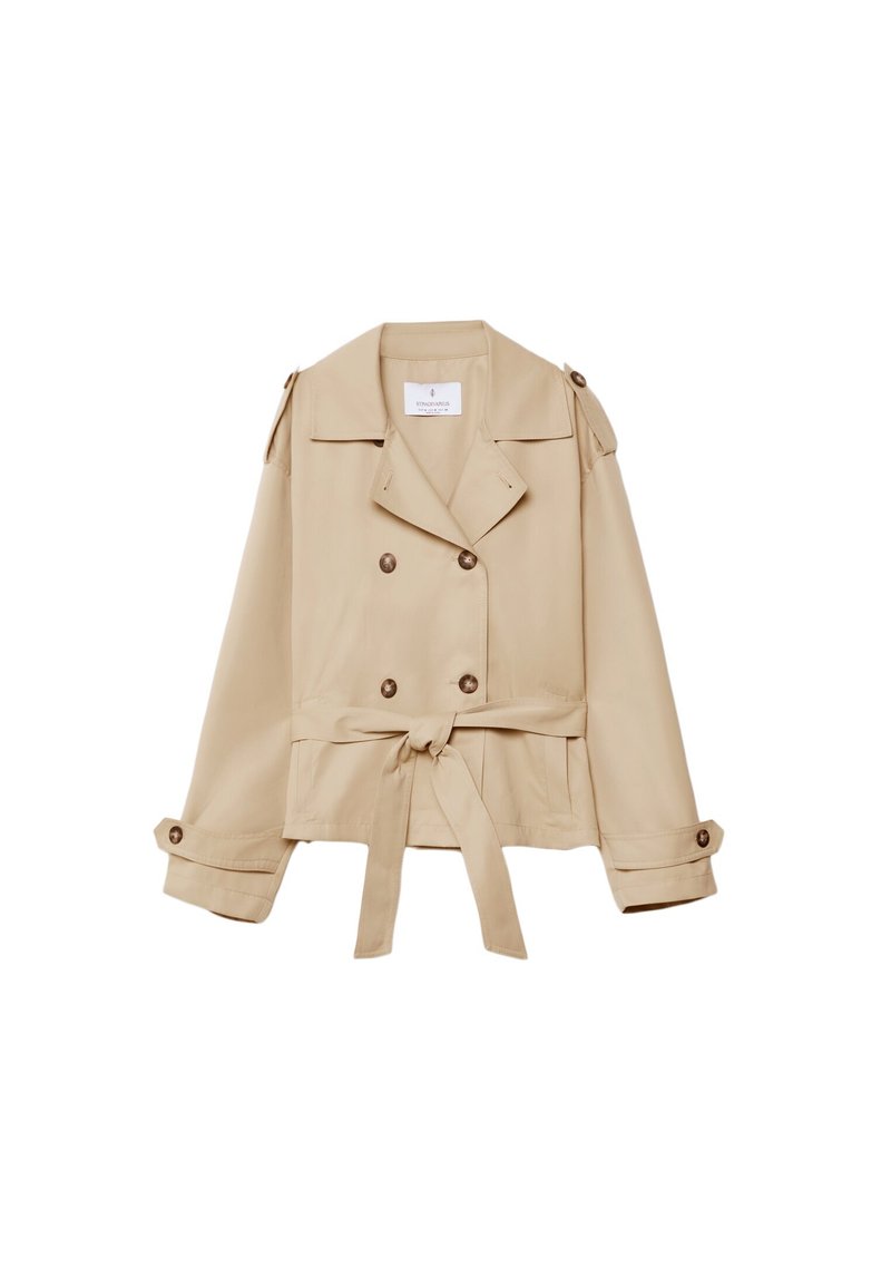 Stradivarius Stradivarius WITH BELT - Summer jacket - beige Flash Sale