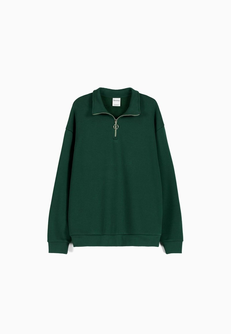 Bershka Bershka HIGH NECK - Sweatshirt - dark green Neueste Mode