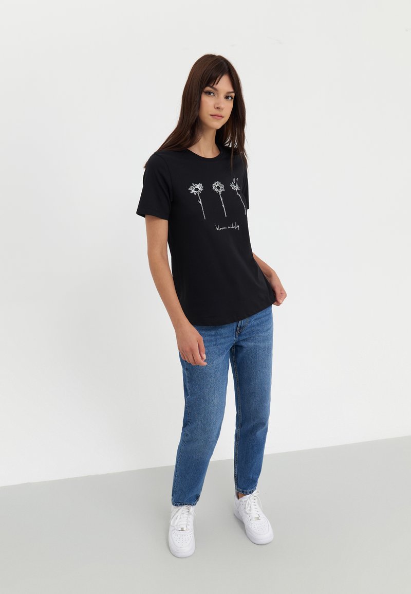 Even&Odd Even&Odd Print T-shirt - black Blitzangebot