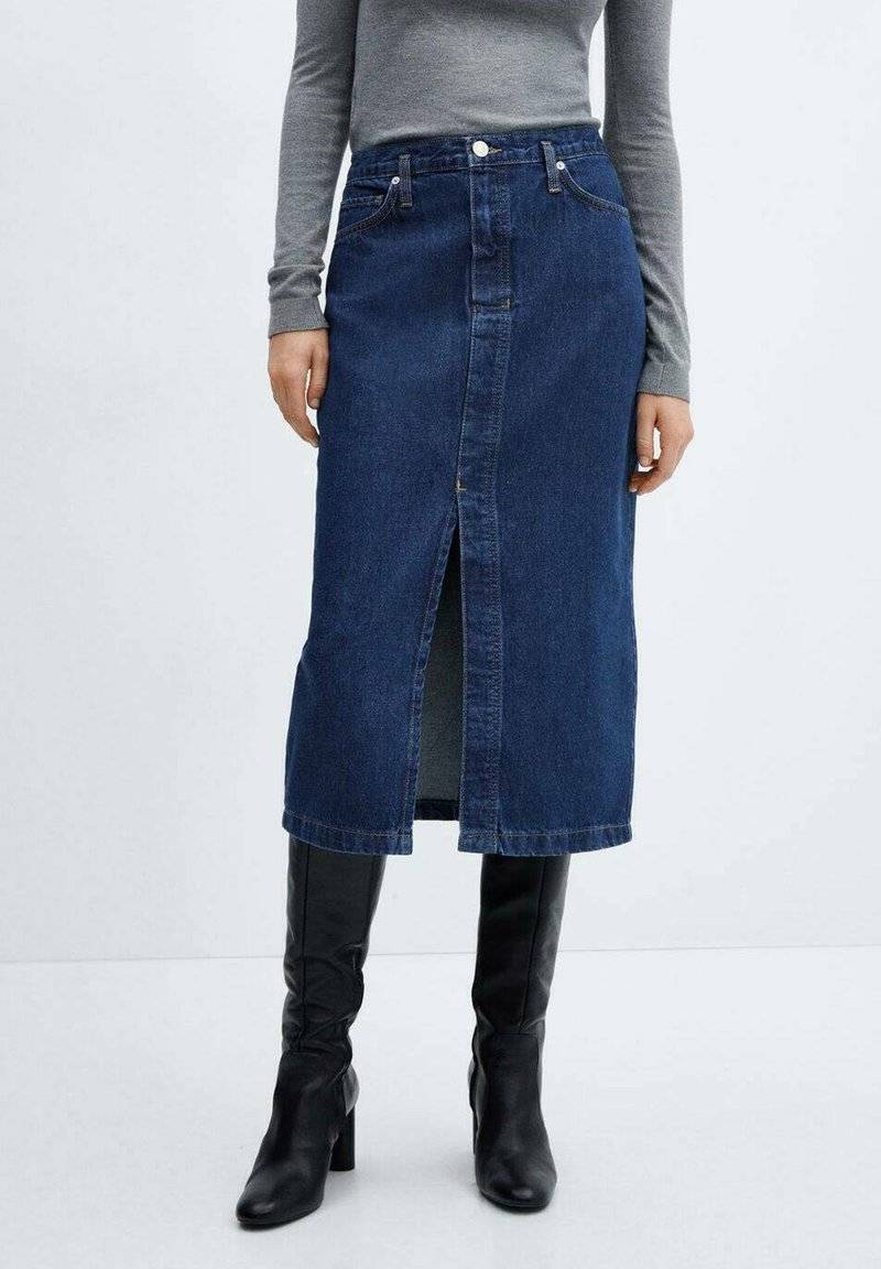 Mango Mango SOLEIL - Pencil skirt - blu scuro Tägliche Deals
