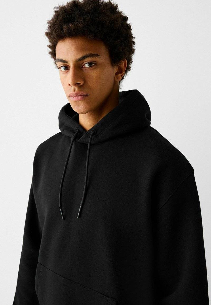 Bershka Bershka Hoodie - black denim Große Rabatte