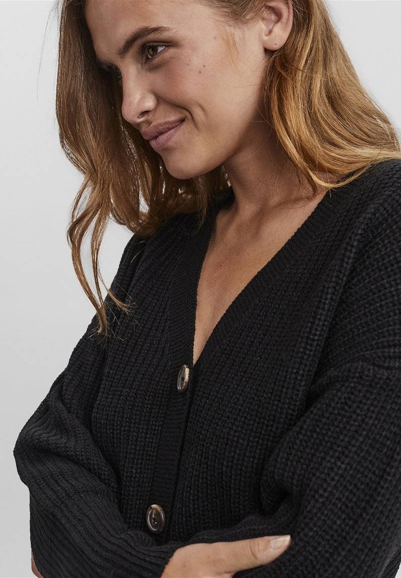 Vero Moda Vero Moda VMLEA VNECK - Cardigan - black Kostenlose Rückgabe