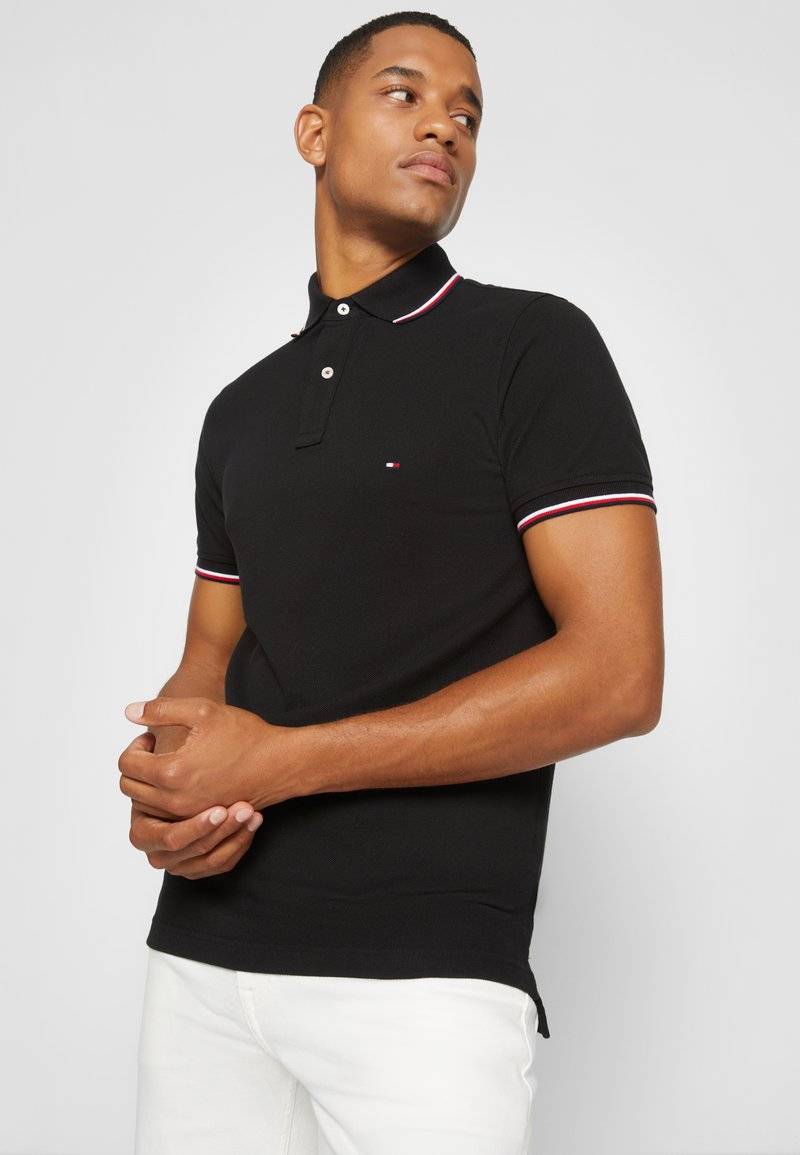 Tommy Hilfiger Tommy Hilfiger TIPPED SLIM - Polo shirt - black Bis zu 50% Rabatt